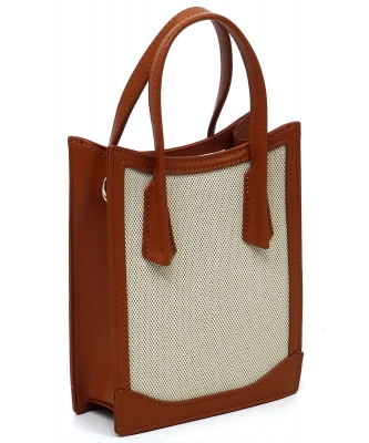 Canvas Mini Bag Cell Phone Purse Crossbody Bag CSD005 BROWN